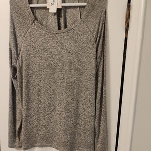 XL Heather Gray Nursing Long Sleeve